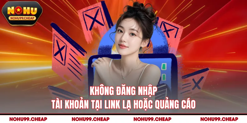 Không đăng nhập tài khoản tại link lạ hoặc quảng cáo